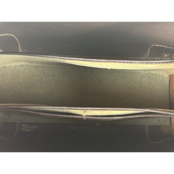 Ford Motor Co Old Brown Leather Suitcase- Many Flaws But Beauty- App 11”H 16” L - Picture 9 of 13